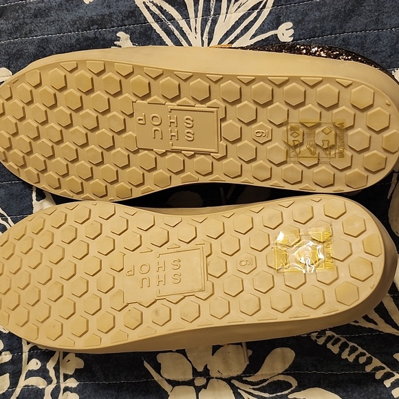 New! ShuShop Gold & Black Glitter Sneakers - Picture 6 of 6